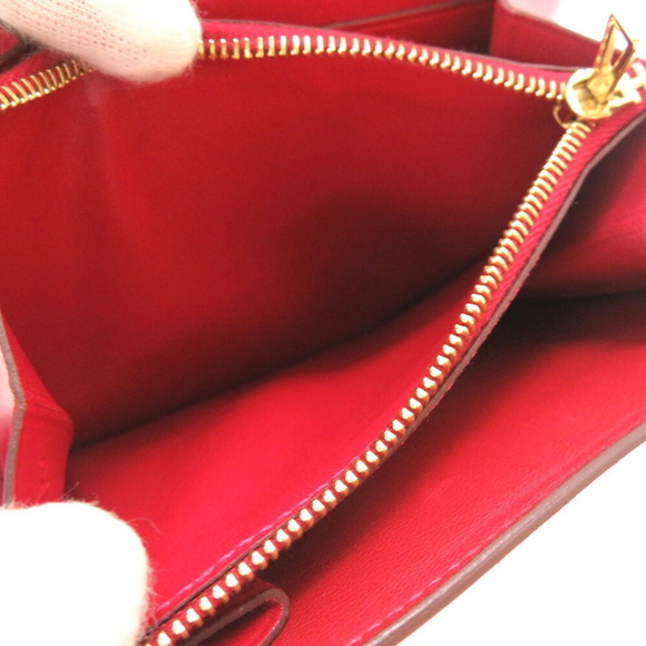HERMES Constance Votaderact Rouge Kazak C stamped [made in 2018] wallet red - Picture 5 of 8